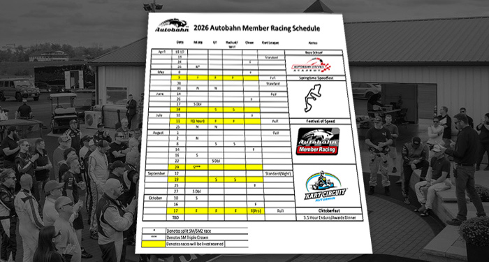 2026 Member Race Schedule Announced!