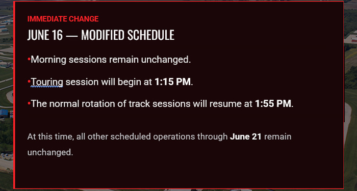 Track Schedule Update