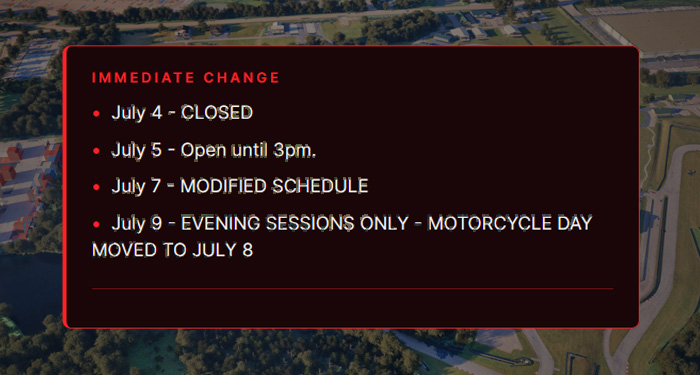Track Schedule Update