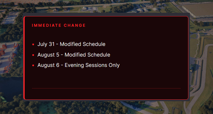 TRACK SCHEDULE UPDATE